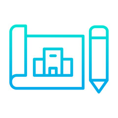 Outline gradient Plan Hotel icon