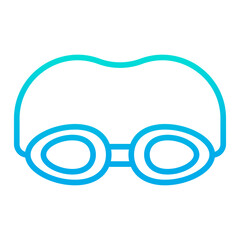 Outline gradient Swimming glass icon