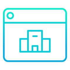 Outline gradient Hotel Website icon