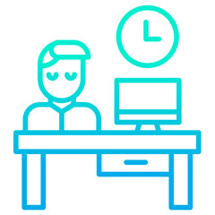 Outline gradient Office Time icon