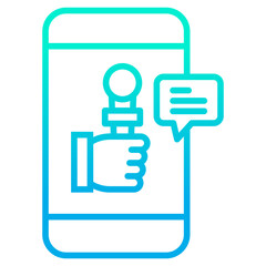 Outline gradient News phone icon
