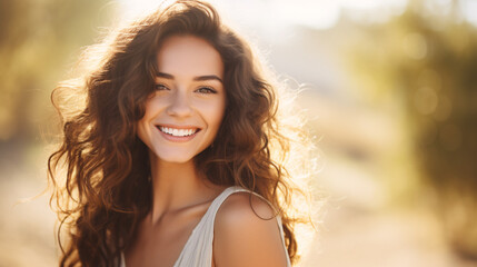 Beautiful woman smiling.
