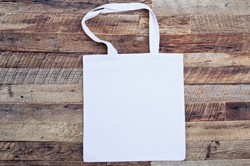 White eco bag mockup. Blank Shopping sack with copy space. Canvas tote bag. Eco friendly