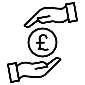 recommend clip art: Outline Pound hand icon