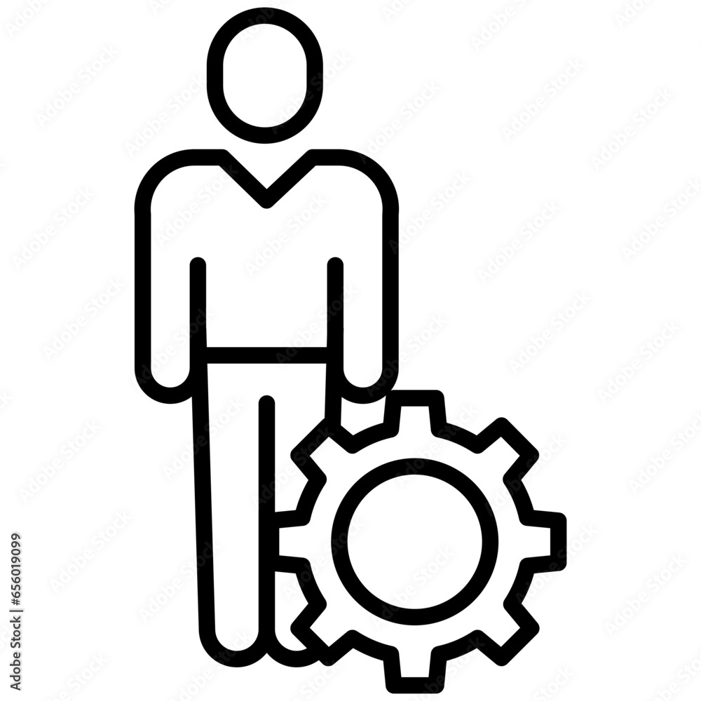 Poster outline user settings icon