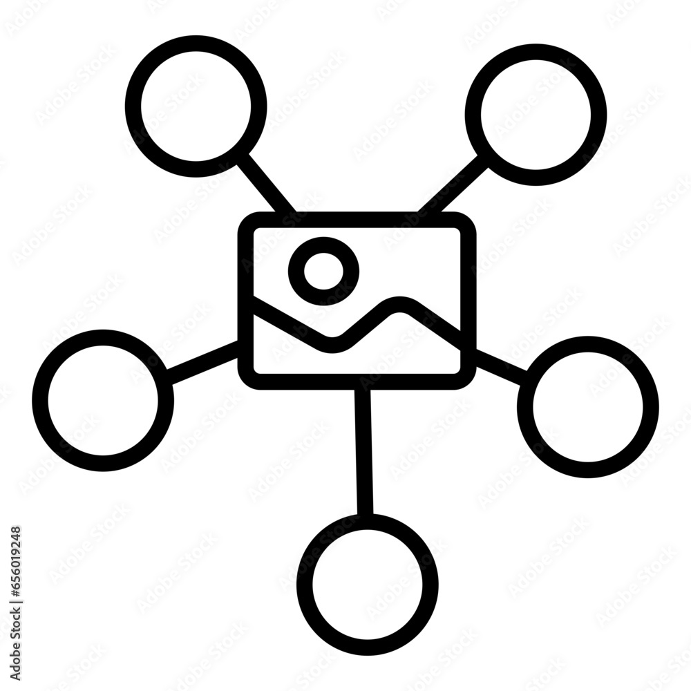 Sticker Outline Image Network icon