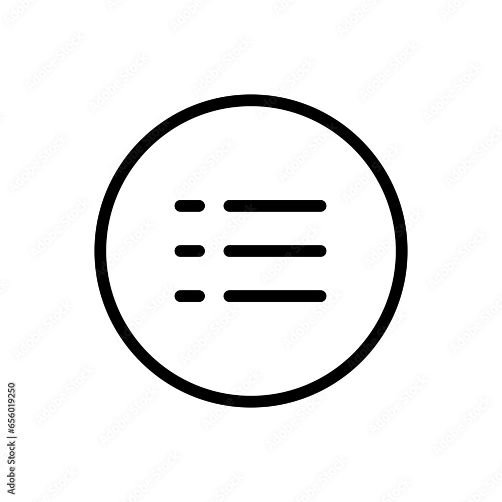 Sticker outline list menu icon