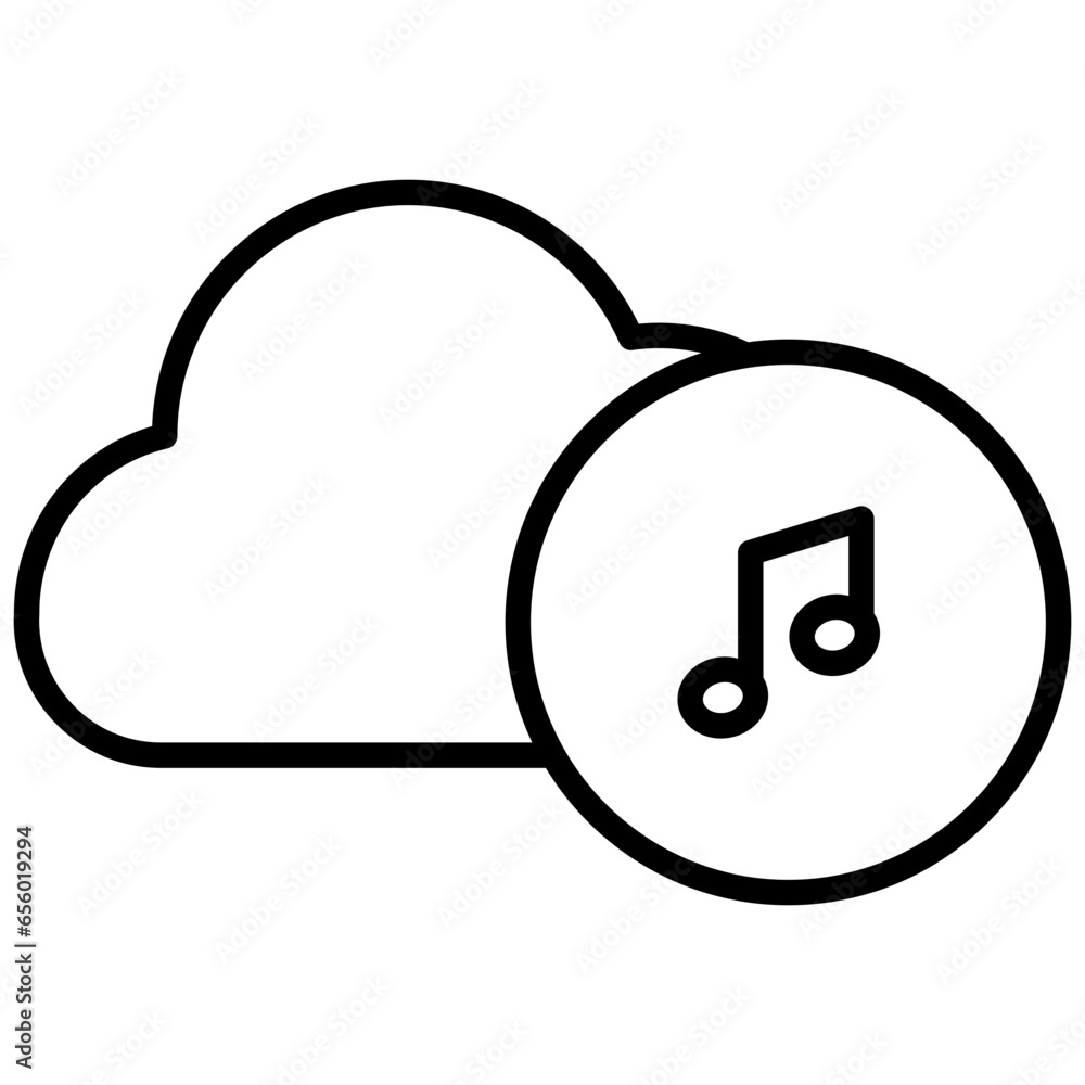 Canvas Prints Outline Music Cloud icon