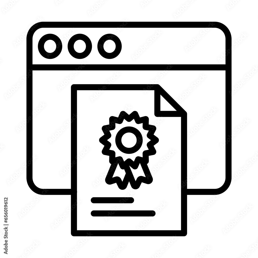 Sticker Outline Web Certificate icon