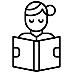 Outline Woman Study icon