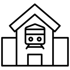 Outline Train Station icon