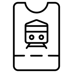 Outline Train Ticket icon