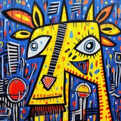 cubism art oil painting abstract geometric funny doodle illustration poster tatoo
