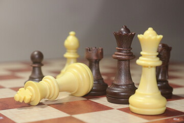 chess pieces, checkmate, king