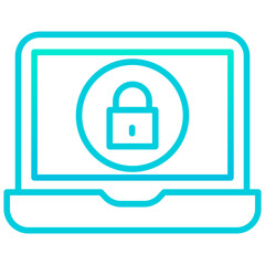 Obraz premium Outline gradient Laptop Password icon