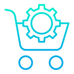 Obraz premium Outline gradient Cart Settings icon