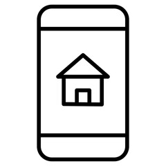 Outline Real estate Mobile icon