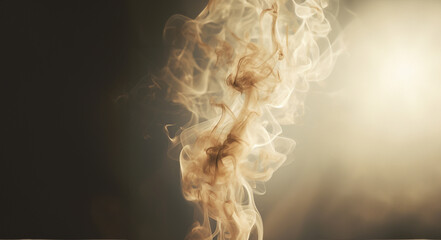 a close up of a cup of coffee with smoke coming out - obrazy, fototapety, plakaty