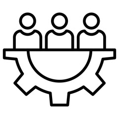 Outline Cog User group icon