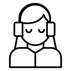 Outline Woman Customer Support icon