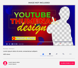 Fully editable youtube thumbnail design for any youtube videos customizable video thumbnail design video cover modern trendy new style thumbnail template 
for social media concept youtube thumbnail
