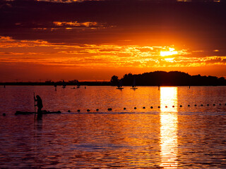 sunset on the lake