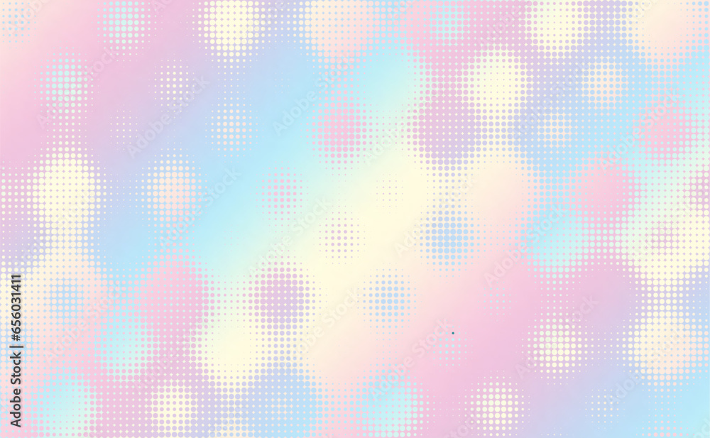 Poster Abstract defocused horizontal background with pop art halftone dots. Vector image.