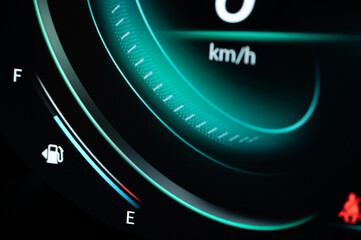Car fuel level on digital screen