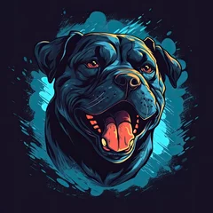 Fotobehang dog Kone Corso tshirt design mockup printable cover tattoo isolated vector illustration artwork © Plan