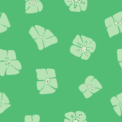 seamless pattern with flowers on a green background. vector illustration in flat style.