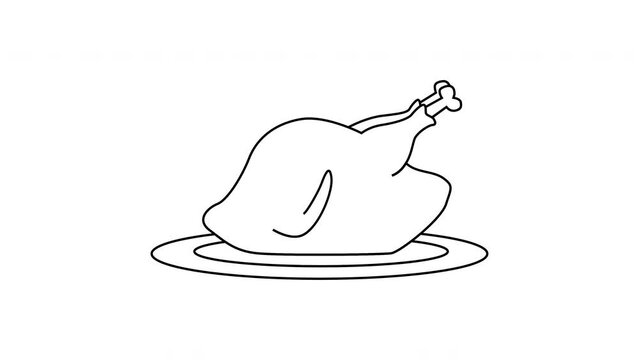 animated video of a sketch forming a roast chicken