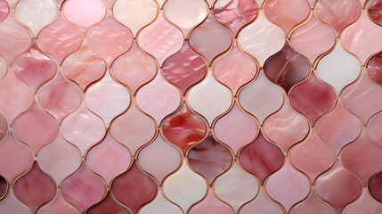 Abstract soft beige pink mosaic tile wall texture background -  vintage retro ceramic tiles pattern
 - obrazy, fototapety, plakaty