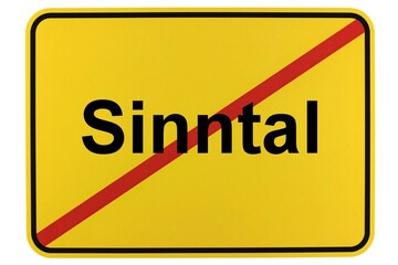 Illustration eines Ortsschildes der Gemeinde Sinntal in Hessen