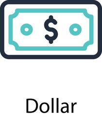 Dollar Icon Design in 2 Solid Colors