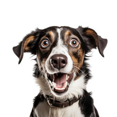 shocked dog pet surprised and scared, png file of isolated cutout object on transparent background. - obrazy, fototapety, plakaty