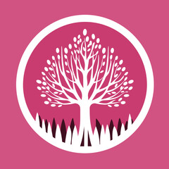 A pink logo design vector art
