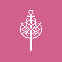 A pink logo design vector art
