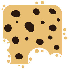 Cracked chocolate chip cookies cartoon. Vector illustration.	