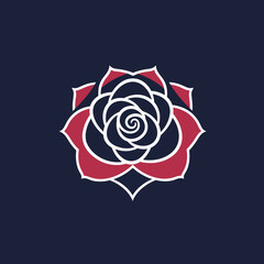 A beautiful rose vector art logo