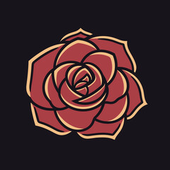 A beautiful rose vector art logo