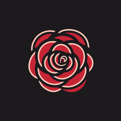A beautiful rose vector art logo