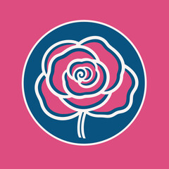 A beautiful rose vector art logo