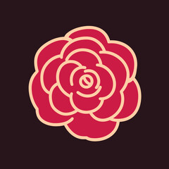 A beautiful rose vector art logo