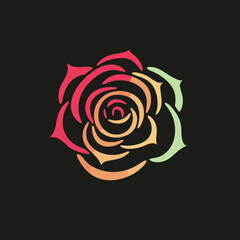 A beautiful rose vector art logo