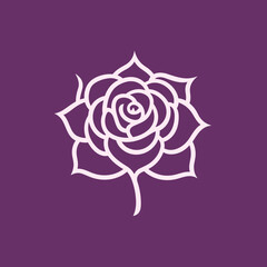 A beautiful rose vector art logo