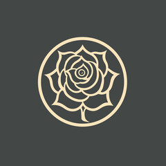 A beautiful rose vector art logo