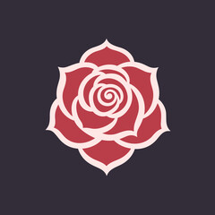 A beautiful rose vector art logo