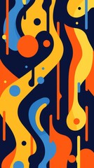 expressive graffiti neon artistic playful illustration design print geometric acid shapes style