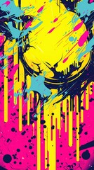 expressive graffiti neon artistic playful illustration design print geometric acid shapes style