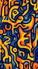 expressive graffiti neon artistic playful illustration design print geometric acid shapes style